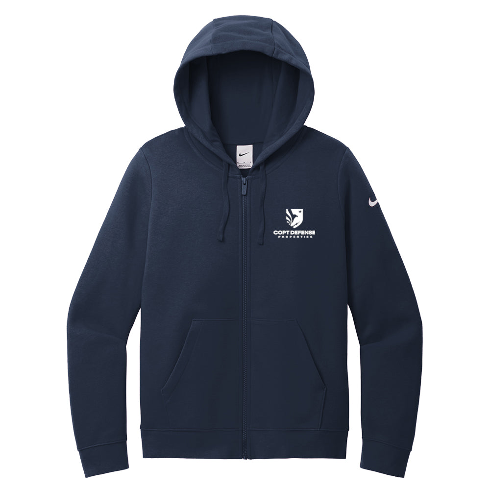 CDP Nike Women's Club Fleece Sleeve Swoosh Full-Zip Hoodie