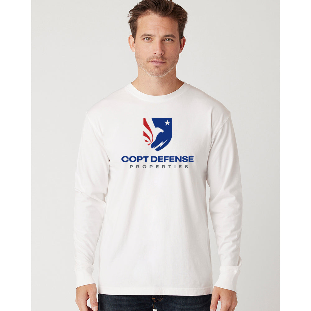 CDP Cotton Heritage garment Dyed Unisex Long Sleeve Tee (White) MBICustom