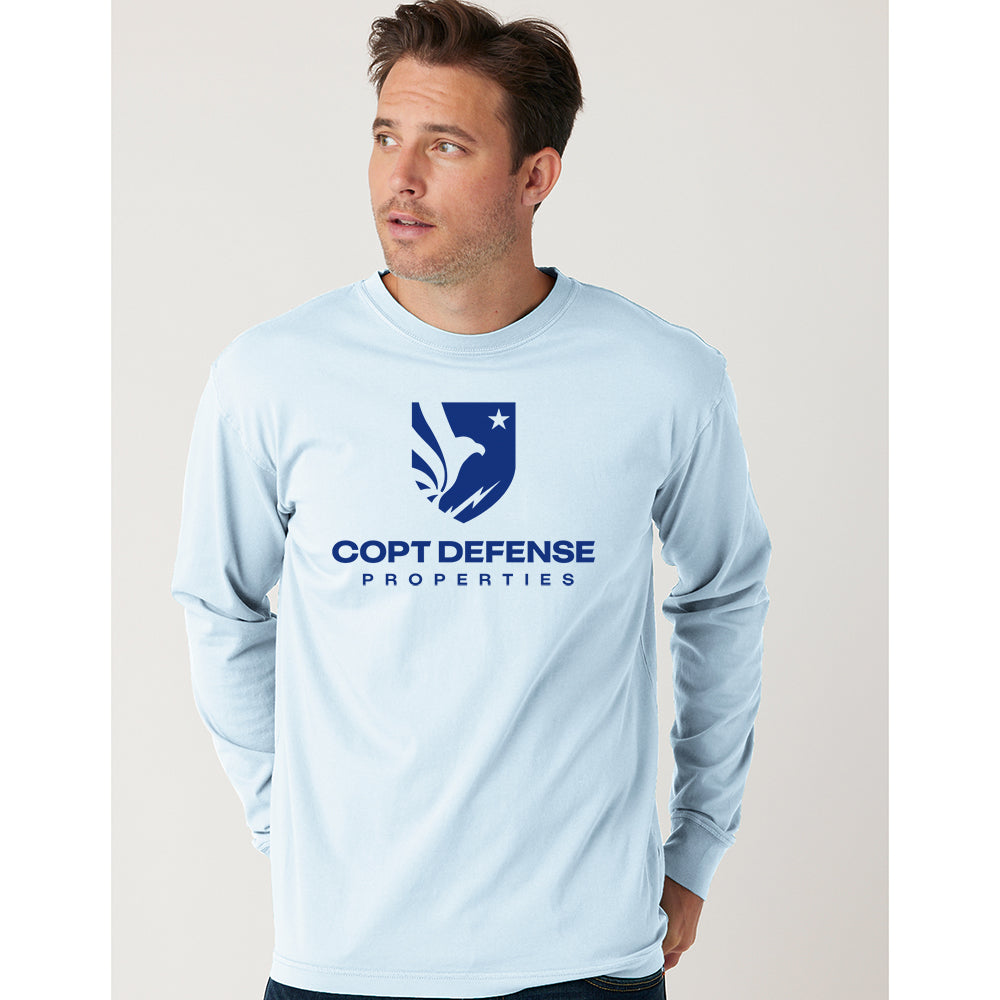 CDP Cotton Heritage garment Dyed Long Sleeve TShirt UNISEX (Sky Blue) MBICustom