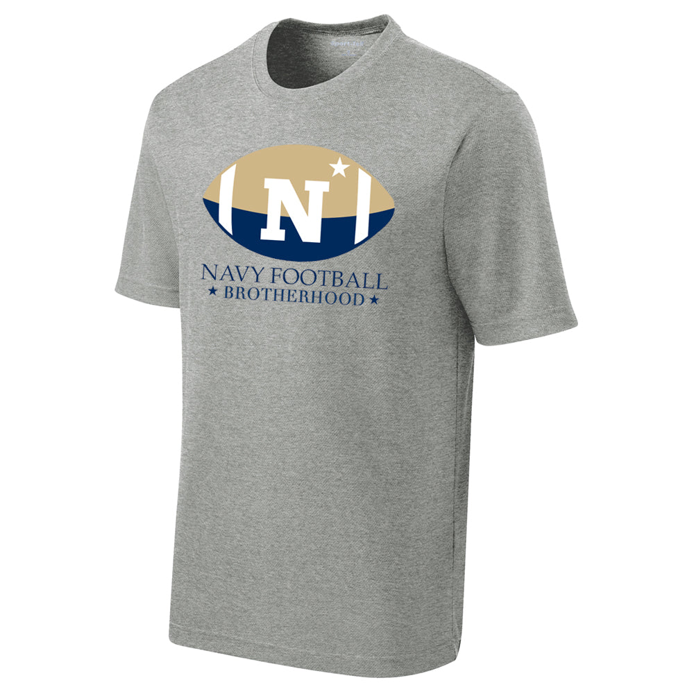 Navy Football Brotherhood Sport-Tek® PosiCharge® RacerMesh® Tee (Grey)
