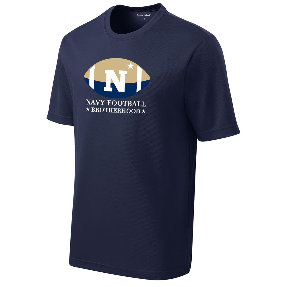 Navy Football Brotherhood Sport-Tek® PosiCharge® RacerMesh® Tee (Navy)