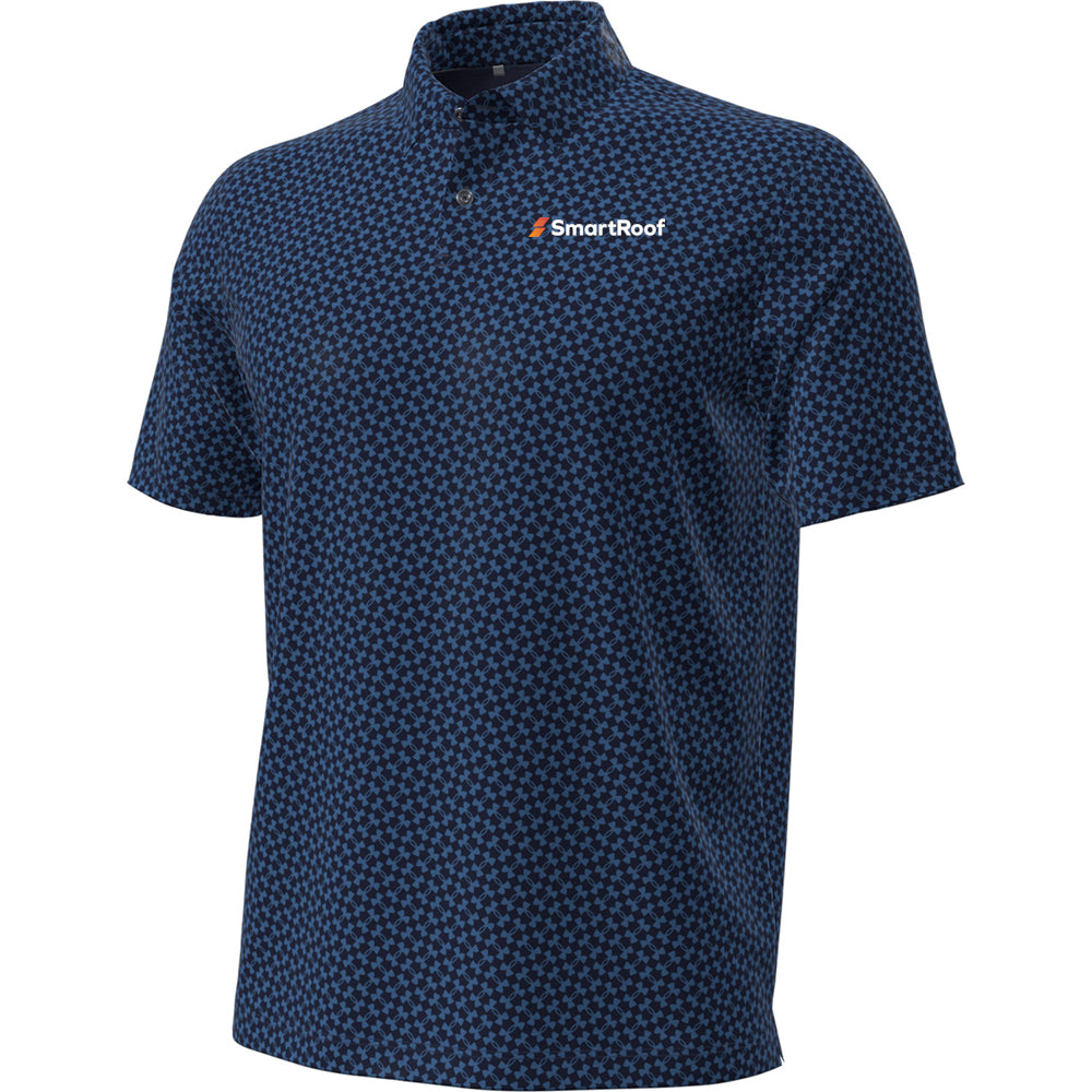 Smartroof Mens T2 Green Heartbeat Polo (Blue)