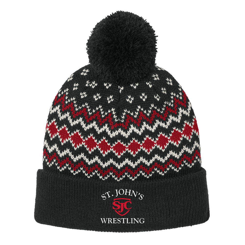 SJC Wrestling Port Authority Alpine Pom Beanie