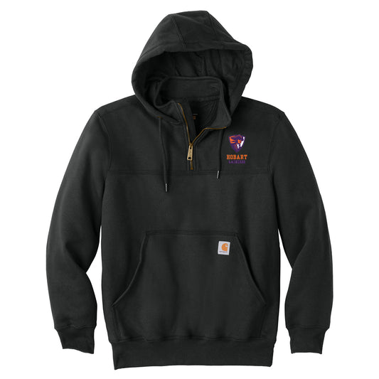 Hobart Lacrosse Carhartt Rain Defender Paxton Heavyweight Hooded Zip Mock Sweatshirt
