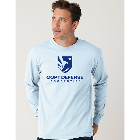 CDP Cotton Heritage garment Dyed Long Sleeve T-Shirt UNISEX (Sky Blue)