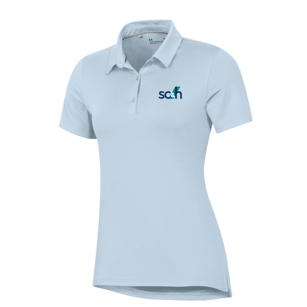 SC&H Womens Under Armour T2 Green Polo (Nimbus Blue) MBICustom