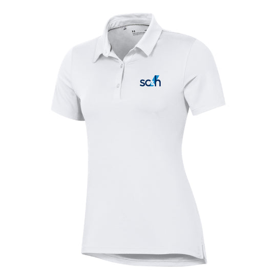 SC&H Womens Under Armour T2 Green Polo (White)