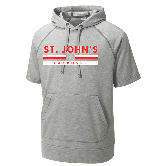 SJC Lacrosse Sport-Tek PosiCharge Tri-Blend Wicking Fleece Short Sleeve Hooded Pullover