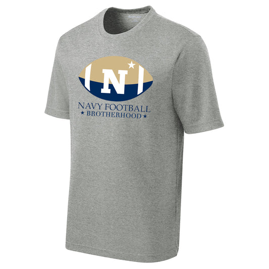 Navy Football Brotherhood Sport-Tek® PosiCharge® RacerMesh® Tee (Grey)