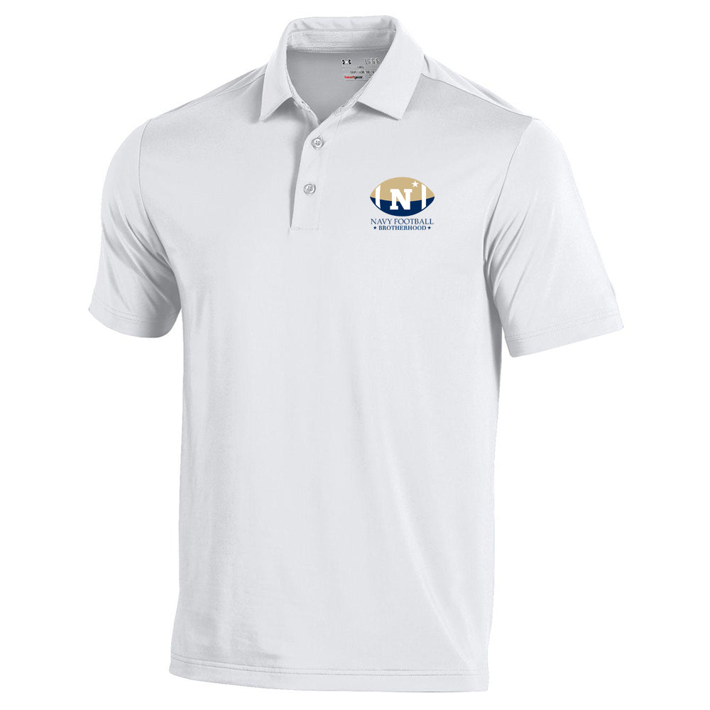 Navy Football Brotherhood Under Armour T2 Green Polo (White)