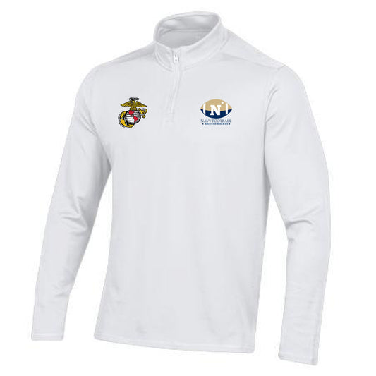 Navy Football Brotherhood Marine Corps Under Armour Motion 1/4 Zip (White)