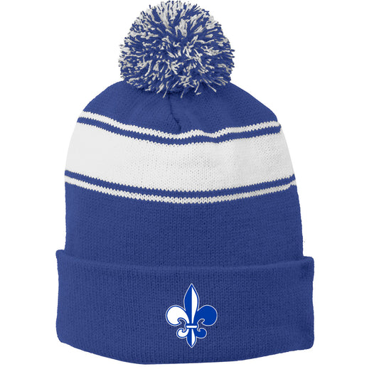 Saints Sport-Tek Stripe Pom Pom Beanie