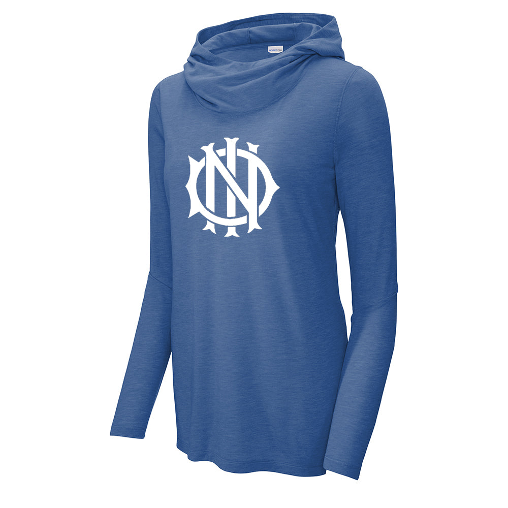 Ind Sport-Tek® Women's PosiCharge® Tri-Blend Wicking Long Sleeve Hoodie