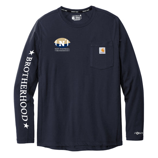 Navy Football Brotherhood Carhartt Force® Long Sleeve Pocket T-Shirt