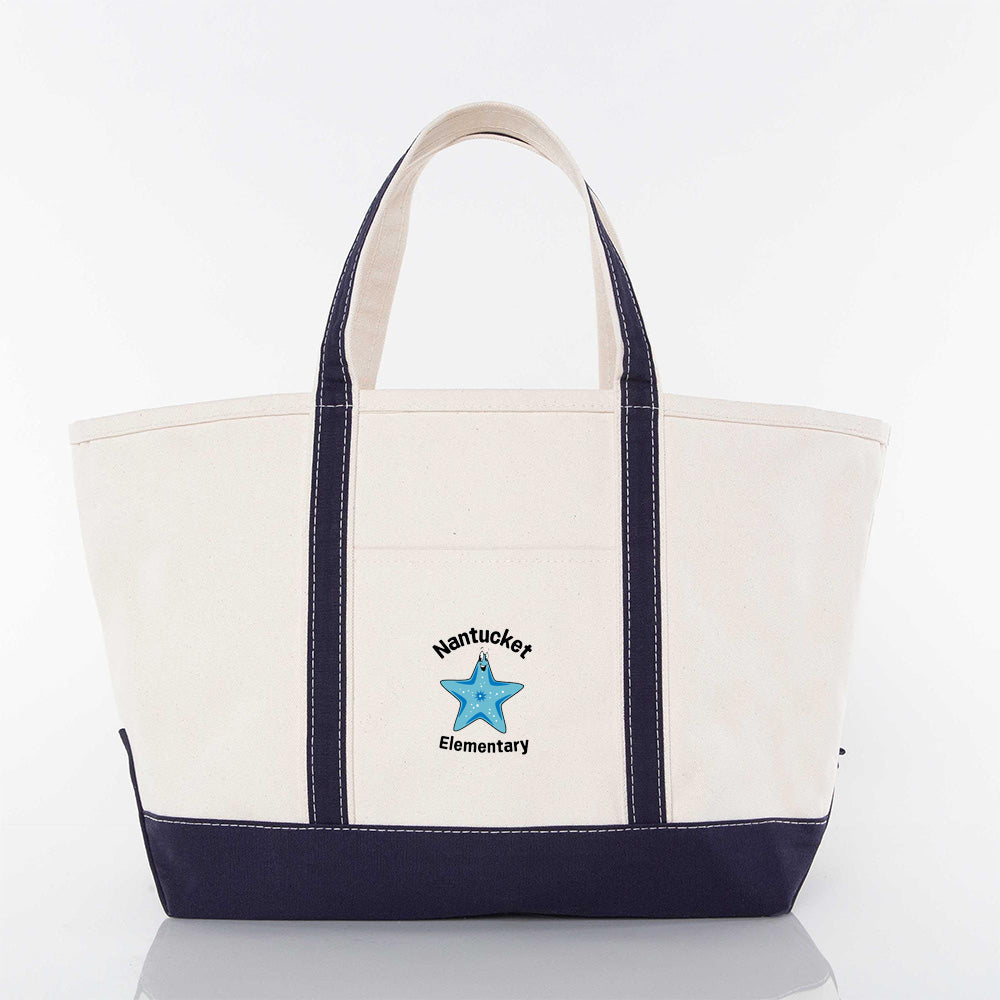 Nantucket Elem. Large Canvas Tote