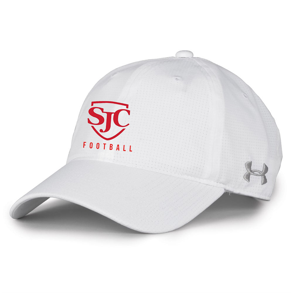 SJC Football Under Armour Airvent Performance Cap (White) MBICustom