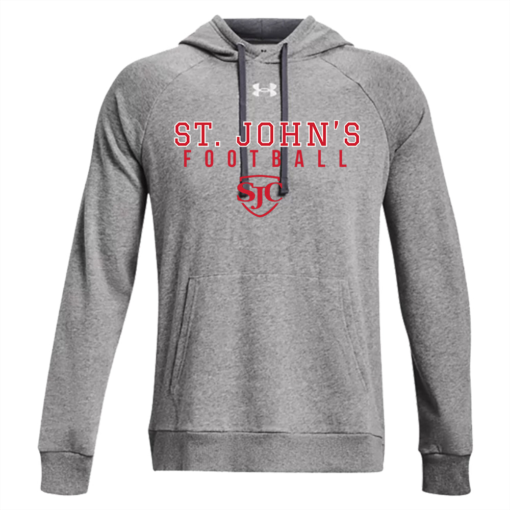 SJC Football Men's UA Rival Fleece Hood (Castlerock Heather Grey)